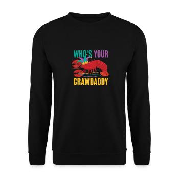 Wer ist dein Crawdaddy Dad Vatertag Crawfish Mardi - Unisex Pullover - Schwarz - Vorne - Alina (178cm) & Michal (187cm)