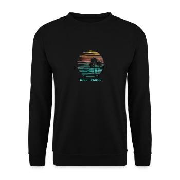 Nice France Cool Souvenir Vacation Artistic - Unisex Sweatshirt - black - Front - Alina (178cm) & Michal (187cm)