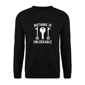 Serrurier Rien n’est déverrouillable Outils de prélèvement - Sweat-shirt Unisexe - noir - Devant - Alina (178cm) & Michal (187cm)