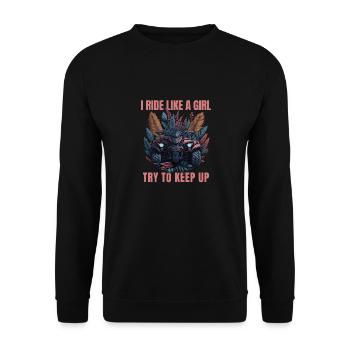 Quad Girl I Ride Like a Girl Quad - Sweat-shirt Unisexe - noir - Devant - Alina (178cm) & Michal (187cm)