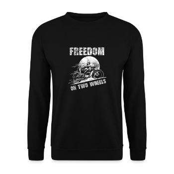 Freedom on two Wheels - Unisex Sweatshirt - black - Front - Alina (178cm) & Michal (187cm)