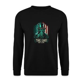 Cthulhu Make Chaos Not Love, Cosmic Horror - Unisex Pullover - Schwarz - Vorne - Alina (178cm) & Michal (187cm)