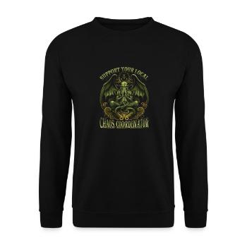 Cthulhu Chaos Coordinator, Cosmic Horror Cthulhu - Unisex Pullover - Schwarz - Vorne - Alina (178cm) & Michal (187cm)