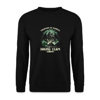 Cthulhu Mountains Of Madness Hiking Team, Cosmic - Unisex Pullover - Schwarz - Vorne - Alina (178cm) & Michal (187cm)