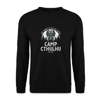 Camp Cthulhu, Funny Cosmic Horror Cthulhu - Unisex Sweatshirt - black - Front - Alina (178cm) & Michal (187cm)