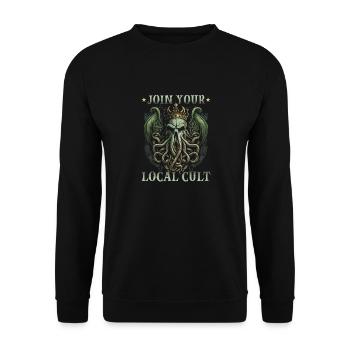 Join Your Local Cthulhu Cult, Cosmic Horror - Unisex Pullover - Schwarz - Vorne - Alina (178cm) & Michal (187cm)