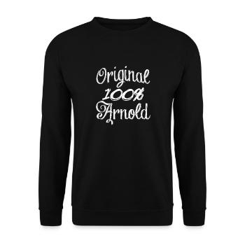 Original 100% Arnold - Unisex Pullover - Schwarz - Vorne - Alina (178cm) & Michal (187cm)