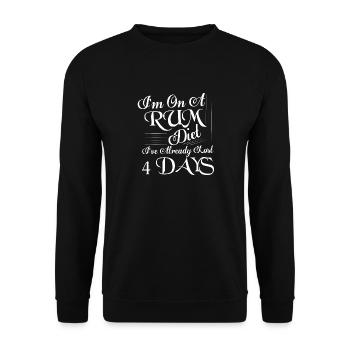 Je suis au régime au rhum J’ai déjà perdu 4 jours d’alcool - Sweat-shirt Unisexe - noir - Devant - Alina (178cm) & Michal (187cm)