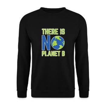 There is no Planet B - Unisex Sweatshirt - black - Front - Alina (178cm) & Michal (187cm)