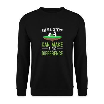 Small Steps Can Make a Big Difference - Unisex Sweatshirt - black - Front - Alina (178cm) & Michal (187cm)