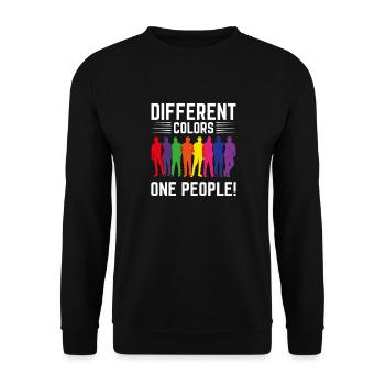Different Colors, One People - Unisex Sweatshirt - black - Front - Alina (178cm) & Michal (187cm)