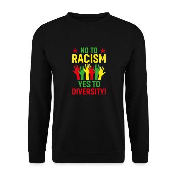 No to Racism, Yes to Diversity - Unisex Sweatshirt - black - Front - Alina (178cm) & Michal (187cm)