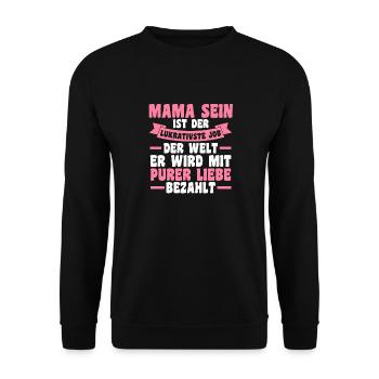 Mutter Muttertag Mama - Unisex Pullover - Schwarz - Vorne - Alina (178cm) & Michal (187cm)