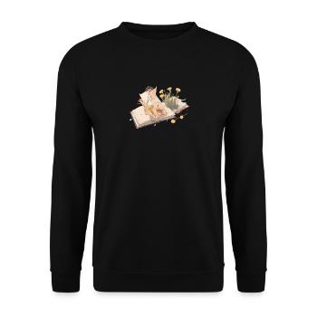 Dandelion Books Cool Flower Librarian Reading Cute - Unisex Sweatshirt - black - Front - Alina (178cm) & Michal (187cm)
