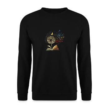 Löwenzahn Bücher Liebhaber Blume Bibliothekar Lesung - Unisex Pullover - Schwarz - Vorne - Alina (178cm) & Michal (187cm)
