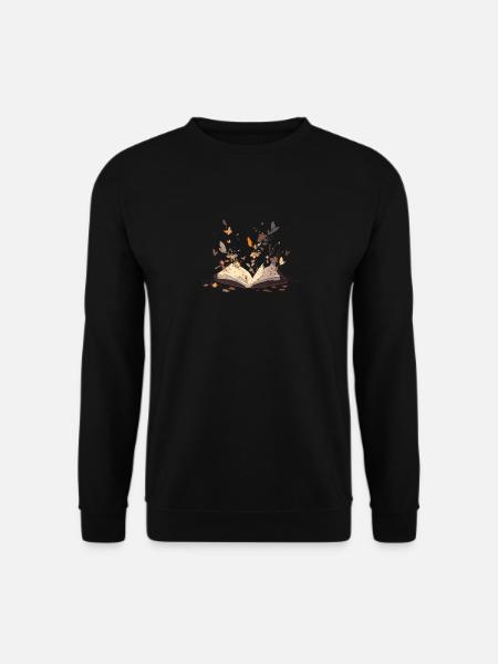 Schmetterlingsblumenbücher für Bibliothekar-Bibliophile - Unisex Pullover - Schwarz