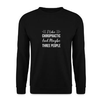Lustiges Chiropraktik-Sprichwort Doktor der Chiropraktik - Unisex Pullover - Schwarz - Vorne - Alina (178cm) & Michal (187cm)