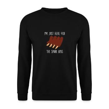 Côtes levées drôle BBQ griller Barbecue de viande - Sweat-shirt Unisexe - noir - Devant - Alina (178cm) & Michal (187cm)