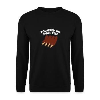 Spare Ribs Lustiges BBQ Grillen Fleisch Barbecue - Unisex Pullover - Schwarz - Vorne - Alina (178cm) & Michal (187cm)
