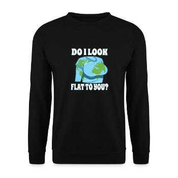 Drôle de Terre plate ai-je l’air plate pour toi - Sweat-shirt Unisexe - noir - Devant - Alina (178cm) & Michal (187cm)