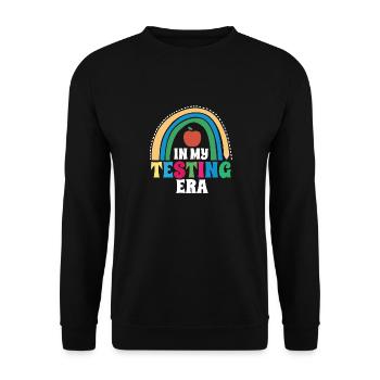 Testing Day Shool Teacher Student Rainbow - Unisex Pullover - Schwarz - Vorne - Alina (178cm) & Michal (187cm)