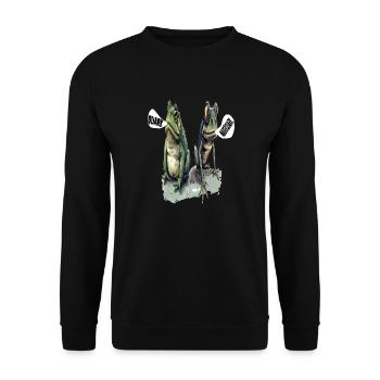 frog tadpole curd curd diet low-fat quark pun - Unisex Sweatshirt - black - Front - Alina (178cm) & Michal (187cm)