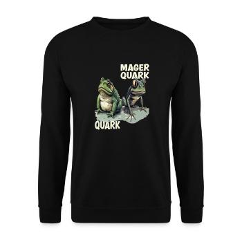 frog tadpole curd curd diet low-fat quark pun - Unisex Sweatshirt - black - Front - Alina (178cm) & Michal (187cm)