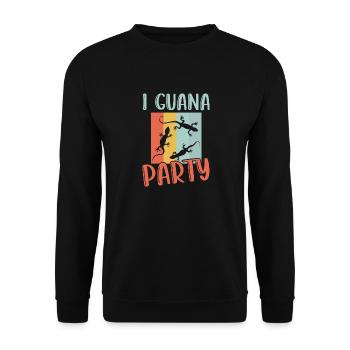 I Guana Party Reptile Lizard Lover - Unisex Sweatshirt - black - Front - Alina (178cm) & Michal (187cm)
