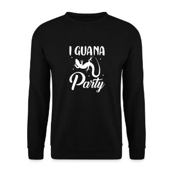 I Guana Party Lizard Lover Reptile - Unisex Sweatshirt - black - Front - Alina (178cm) & Michal (187cm)