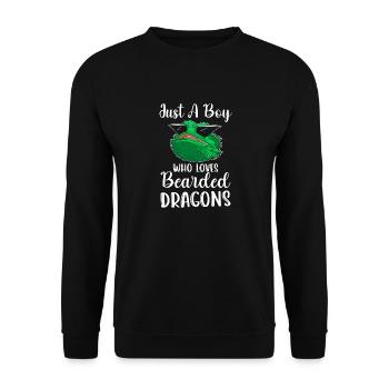 Juste un garçon qui aime l’amant lézard des dragons barbus - Sweat-shirt Unisexe - noir - Devant - Alina (178cm) & Michal (187cm)
