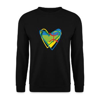 Ich bin Kabylen in meinem Herzen AMAZIGH - Unisex Pullover - Schwarz - Vorne - Alina (178cm) & Michal (187cm)