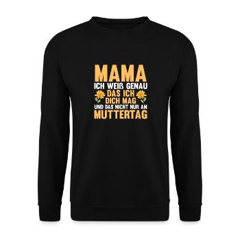 Mutter Muttertag Mama - Unisex Pullover - Schwarz - Vorne - Alina (178cm) & Michal (187cm)