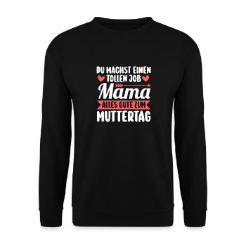 Mutter Muttertag Mama - Unisex Pullover - Schwarz - Vorne - Alina (178cm) & Michal (187cm)