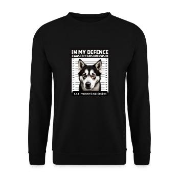 Schlittenhund - Unisex Pullover - Schwarz - Vorne - Alina (178cm) & Michal (187cm)