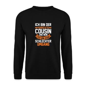 Cousin - Unisex Pullover - Schwarz - Vorne - Alina (178cm) & Michal (187cm)