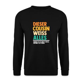 Cousin - Unisex Pullover - Schwarz - Vorne - Alina (178cm) & Michal (187cm)