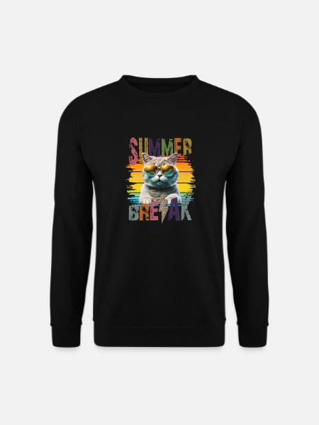 Summerbreak Cool cat with sunglasses in summer - Unisex Sweatshirt - black