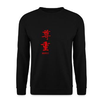 Respect en chinois - Sweat-shirt Unisexe - noir - Devant - Alina (178cm) & Michal (187cm)