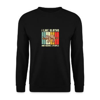Paresseux Dire Humour Drôle Sarcasme Paresseux Paresseux - Sweat-shirt Unisexe - noir - Devant - Alina (178cm) & Michal (187cm)