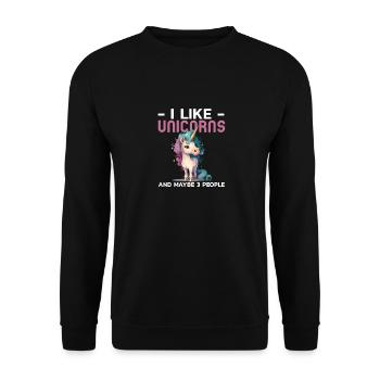 J’aime les licornes mignonnes géniales licornes drôles arc-en-ciel - Sweat-shirt Unisexe - noir - Devant - Alina (178cm) & Michal (187cm)