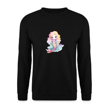 Mignonne Sirène Fille Femme Maman Anniversaire Sirène - Sweat-shirt Unisexe - noir - Devant - Alina (178cm) & Michal (187cm)
