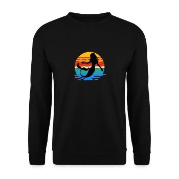 Mignonne Sirène Fille Femme Maman Anniversaire Sirène - Sweat-shirt Unisexe - noir - Devant - Alina (178cm) & Michal (187cm)