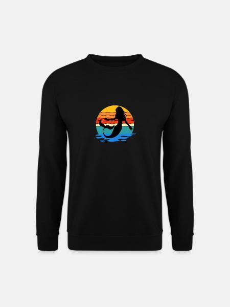 Niedliche Meerjungfrau Mädchen Frau Mama Geburtstag Meerjungfrau - Unisex Pullover - Schwarz
