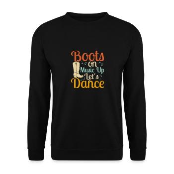 Boots On Music up Let’s Dance Line Dance Country M - Sweat-shirt Unisexe - noir - Devant - Alina (178cm) & Michal (187cm)