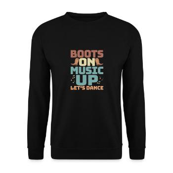 Boots On Music up Let's Dance Country Music Line D - Unisex Pullover - Schwarz - Vorne - Alina (178cm) & Michal (187cm)