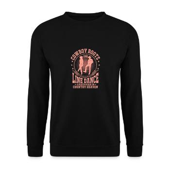 Cowboy Boots And Line Dance Western Country Music - Unisex Pullover - Schwarz - Vorne - Alina (178cm) & Michal (187cm)