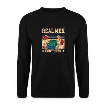 Les vrais hommes ne font pas tourner le joueur de baby-foot de baby-foot - Sweat-shirt Unisexe - noir - Devant - Alina (178cm) & Michal (187cm)