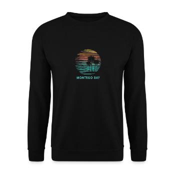 Montego Bay Jamaica Cool Souvenir Vacation - Unisex Sweatshirt - black - Front - Alina (178cm) & Michal (187cm)