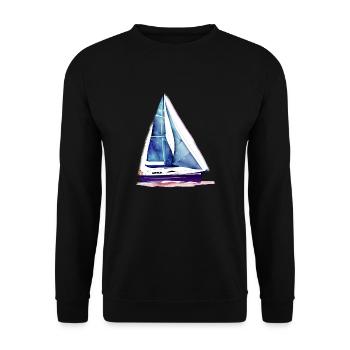 Sailing Sailor Sailing Ship Sailing Sailboat - Unisex Sweatshirt - black - Front - Alina (178cm) & Michal (187cm)