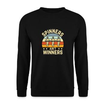 Spinners Ain't Winners Retro Foosball Vintage - Unisex Sweatshirt - black - Front - Alina (178cm) & Michal (187cm)